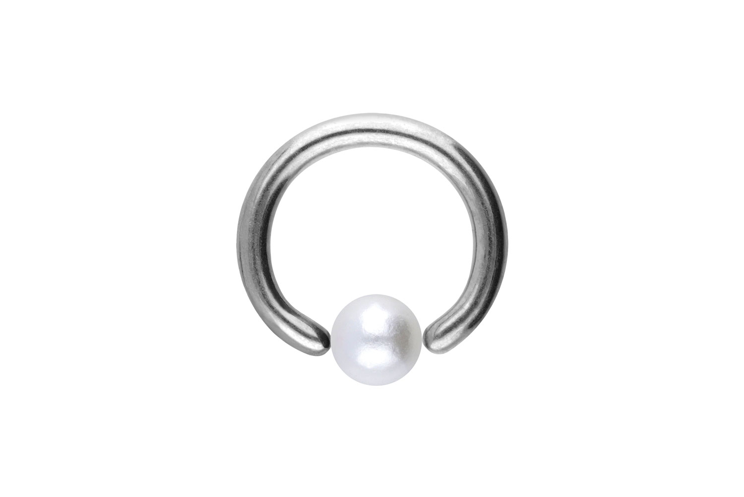 Titan Klemmkugelring Piercing SYNTHETISCHE PERLE